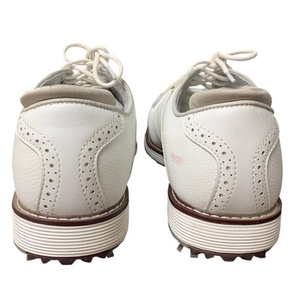Thestron Mens Size 9 White Faux Leather Lace Up Oxford Golf Course Shoes - Picture 6 of 9